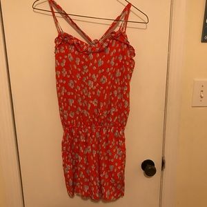 Orange and blue printed ROMPER